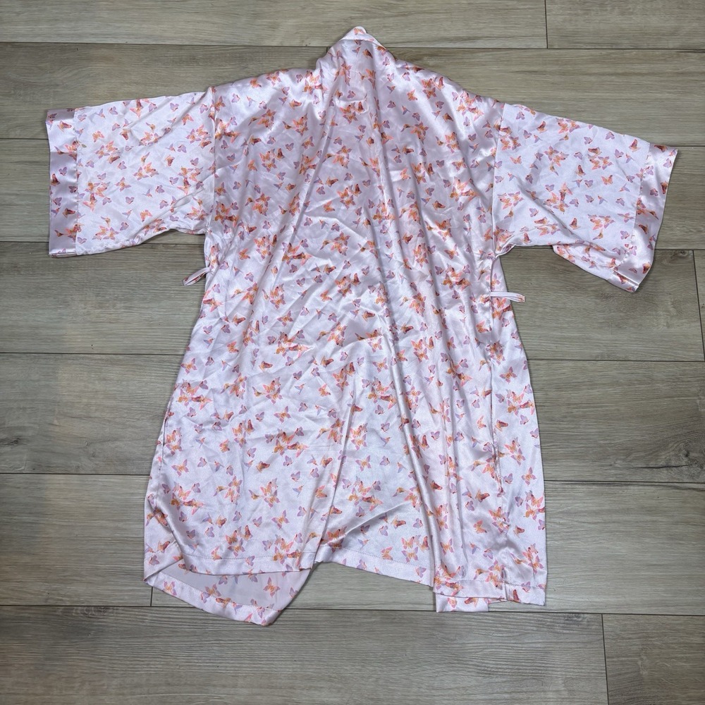 Victoria Secret Womens Size S/M Butterfly Print Lightweight Robe Light Pink - Picture 8 of 8